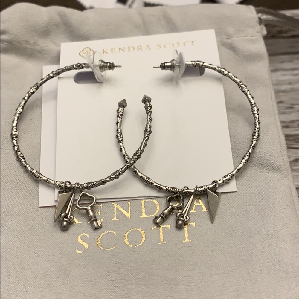Kendra Scott Shiloh Hoop Earrings Antique Silver